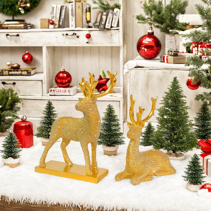 Glittering Reindeer Decorative Figure