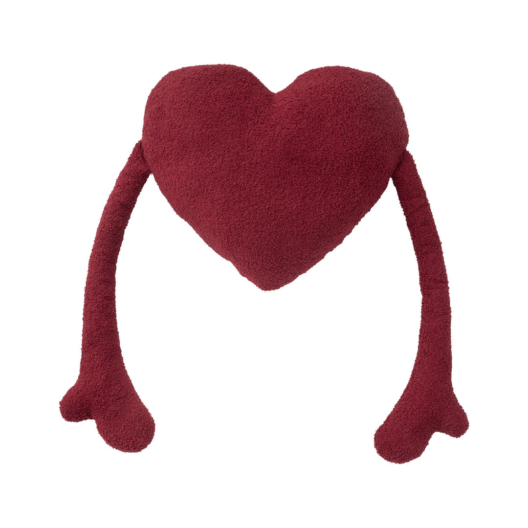 Heart-shaped cuddle cushion with extended arm applications