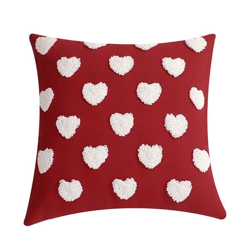 Decorative Heart Motif Throw Pillow