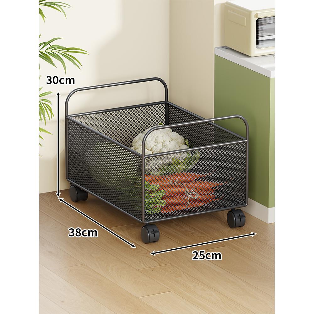 Mobile Mesh Storage Basket with Handle and Locking Casters