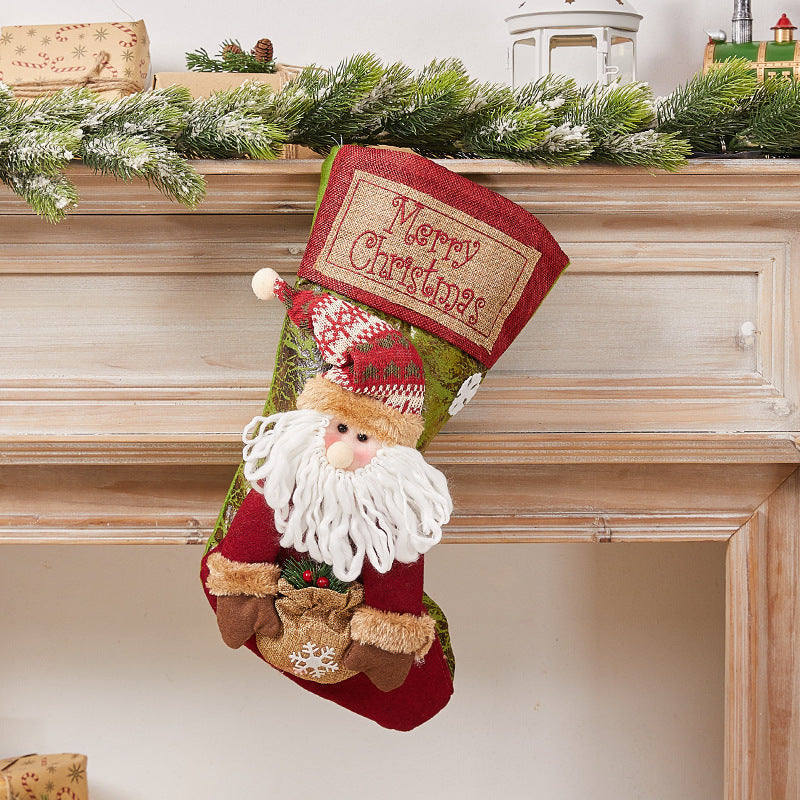 Festive Christmas stocking with nostalgic design