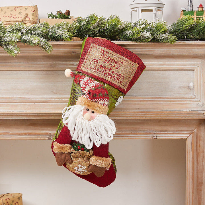 Festive Christmas stocking with nostalgic design