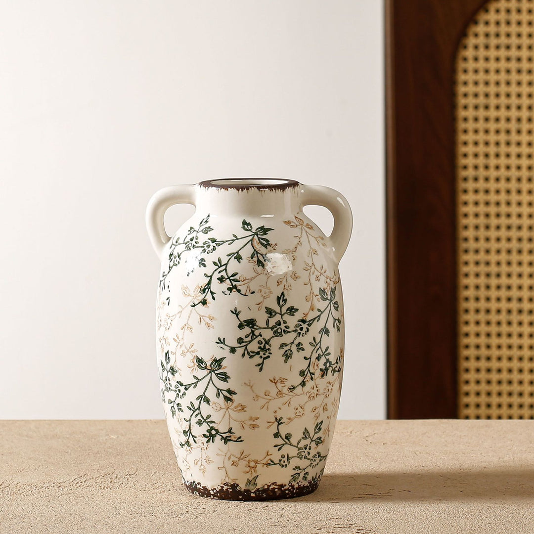 Elegant and artistically decorated ceramic vase