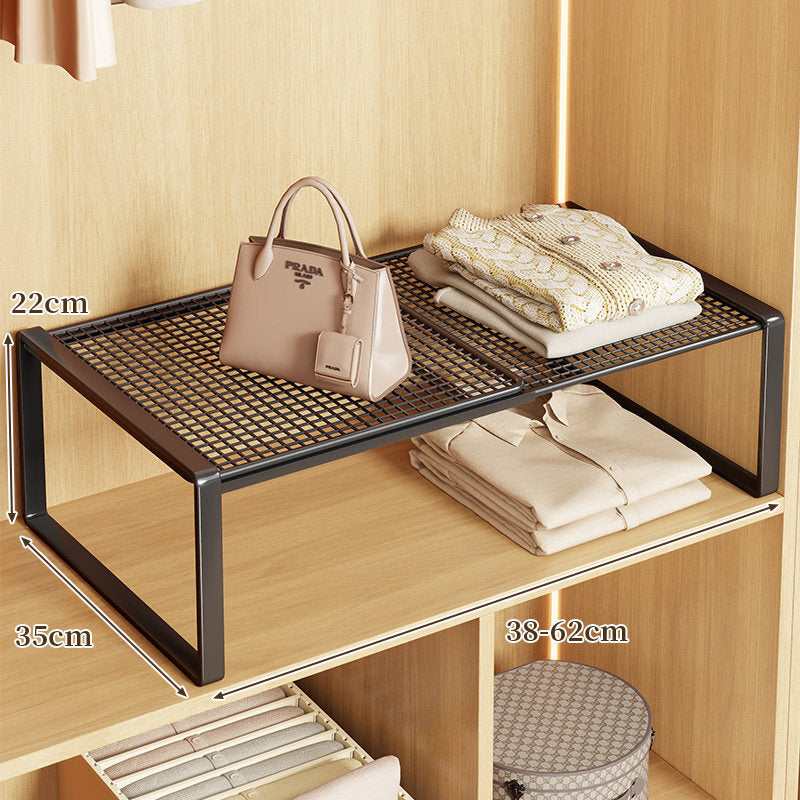 Adjustable Metal Mesh Closet Shelf Riser Organizer