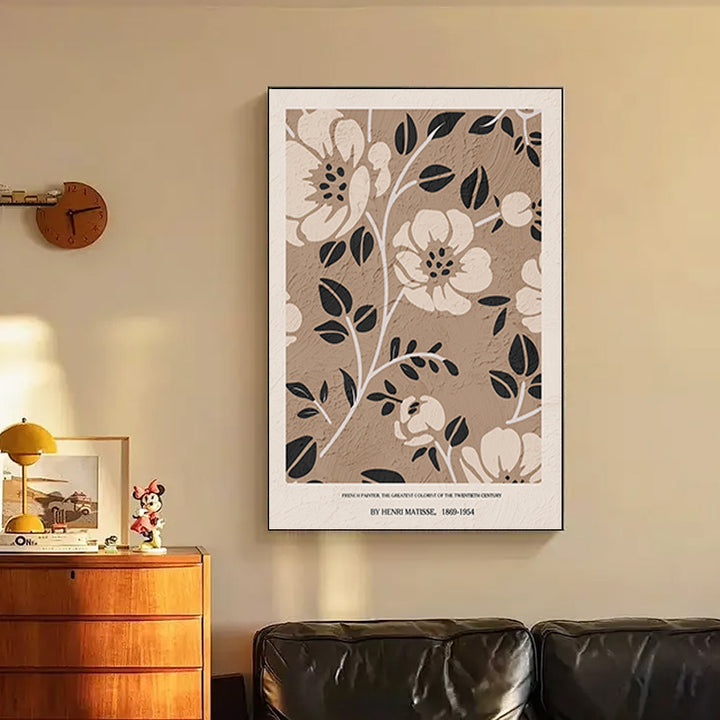 Elegant Floral Line Drawing Art Print