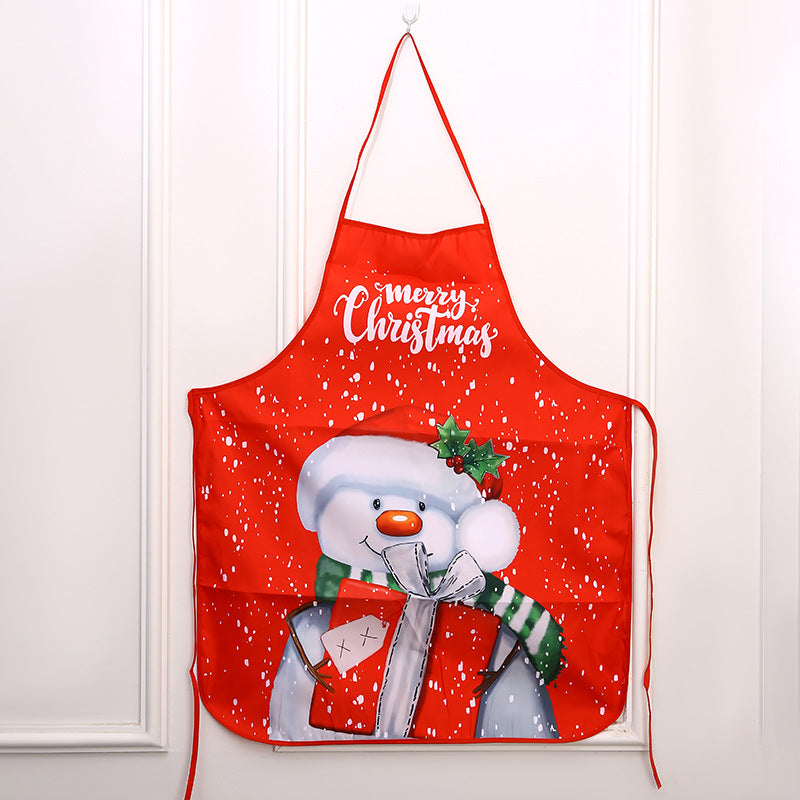 Festive cooking apron with Christmas motif