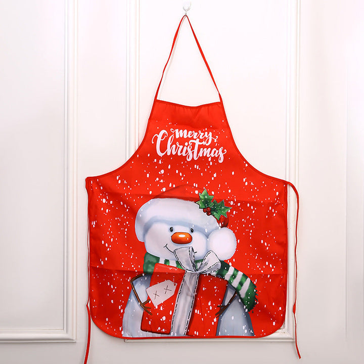 Festive cooking apron with Christmas motif