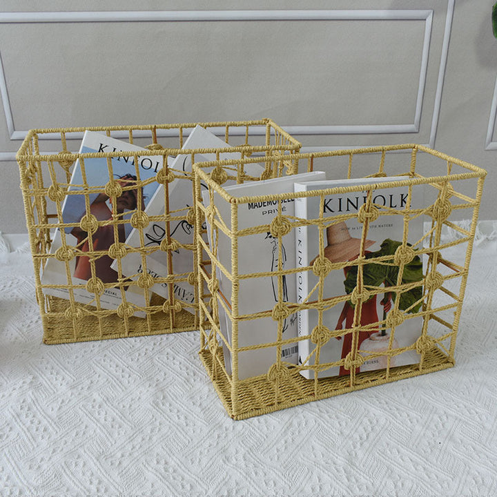 Handwoven Natural Fiber Storage Basket
