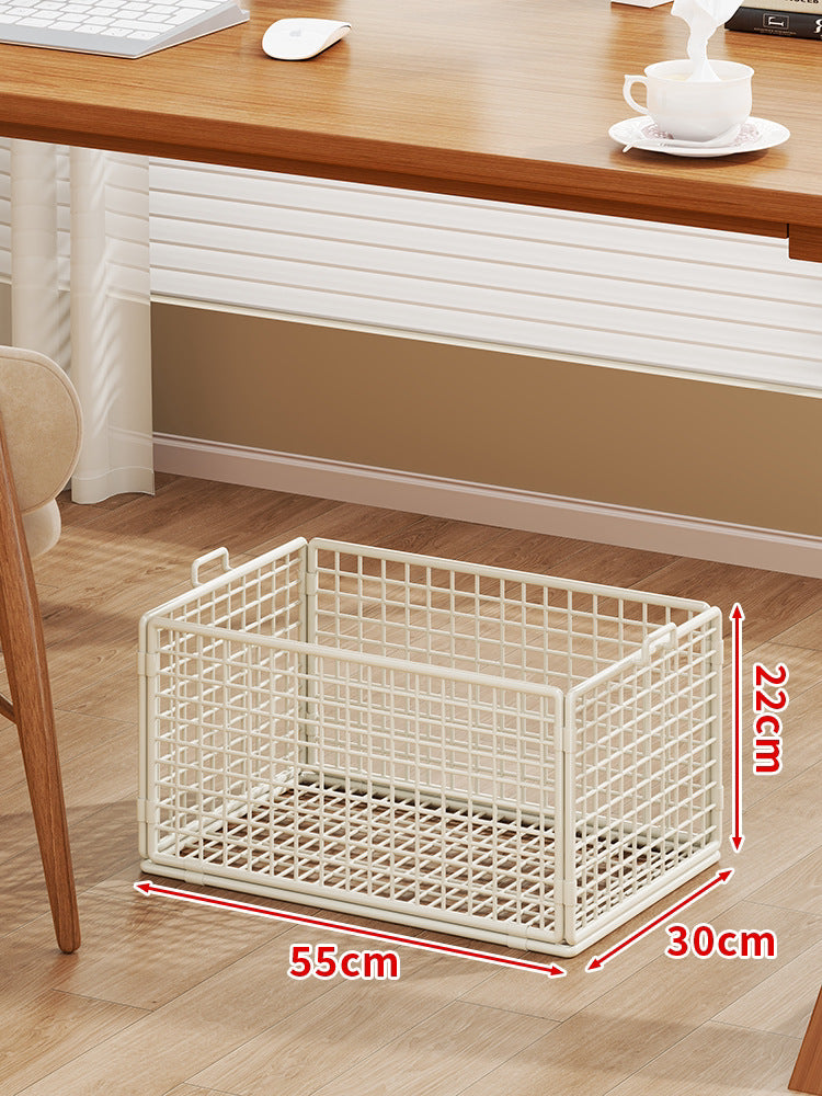 Rolling Wire Mesh Under-Desk Storage Cart with Swivel Casters