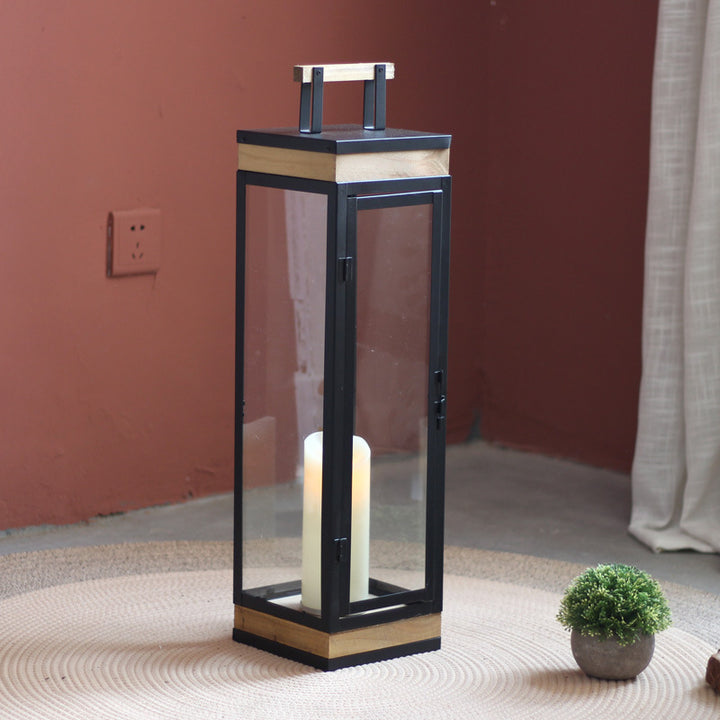 Decorative Lantern with Wooden Handle