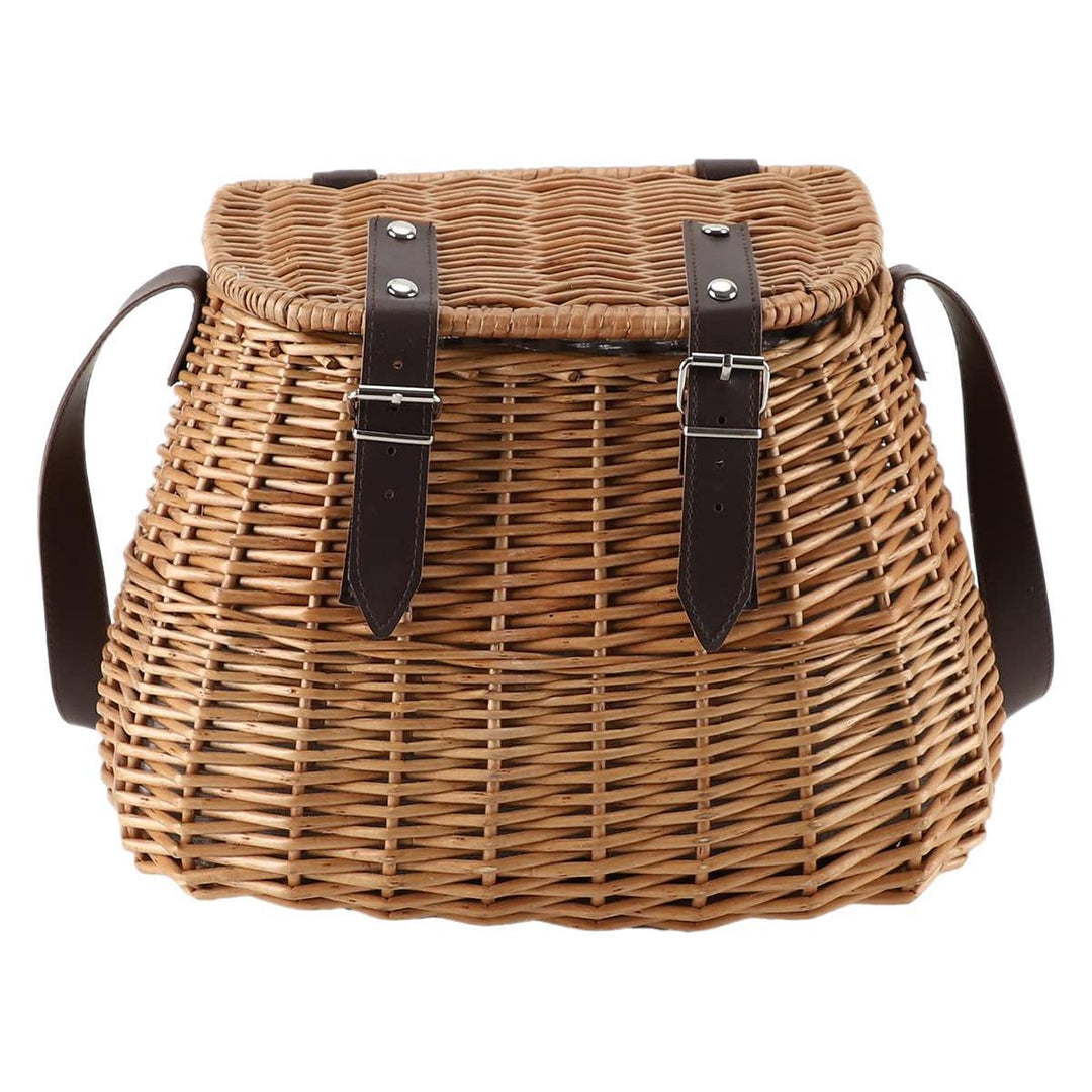 High-quality shopping basket with leather handles