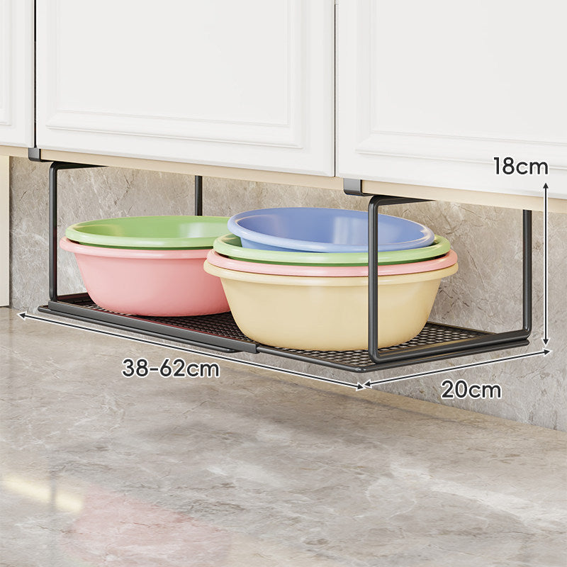Expandable Under-Cabinet Sliding Mesh Shelf Rack