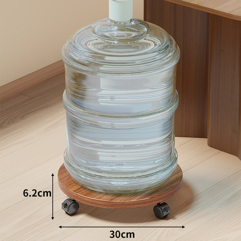 Rolling Wooden Water Jug Dolly with Swivel Casters and Low-Profile Platform