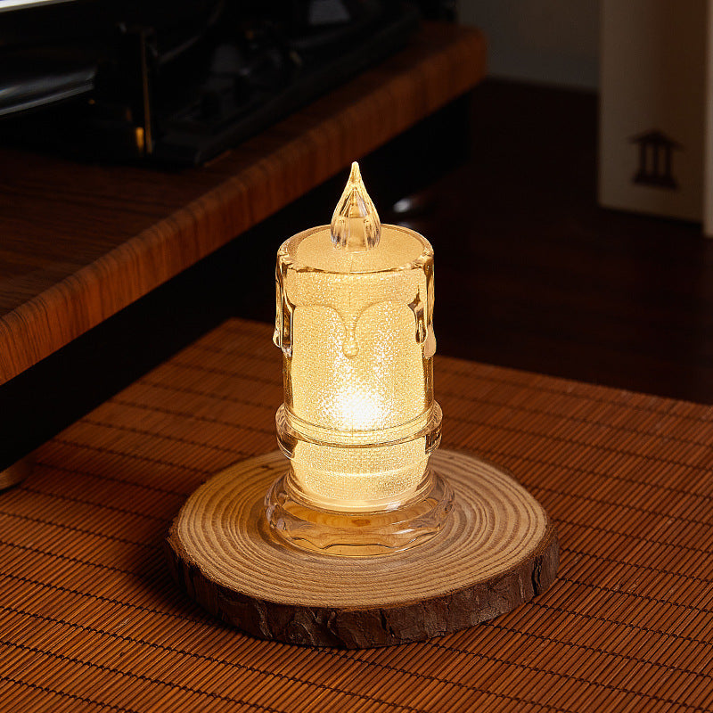Decorative LED real wax candle in crystal look