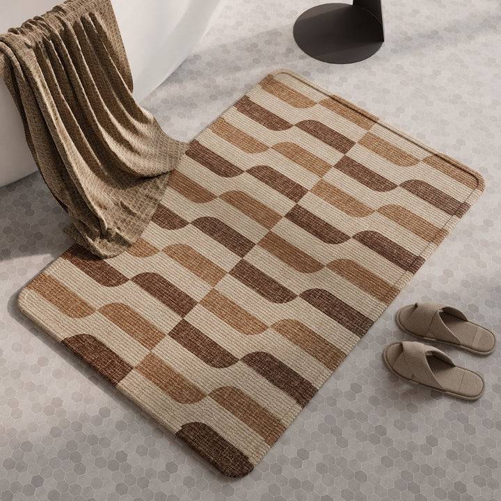 Soft Linen Textured Bathroom Mat