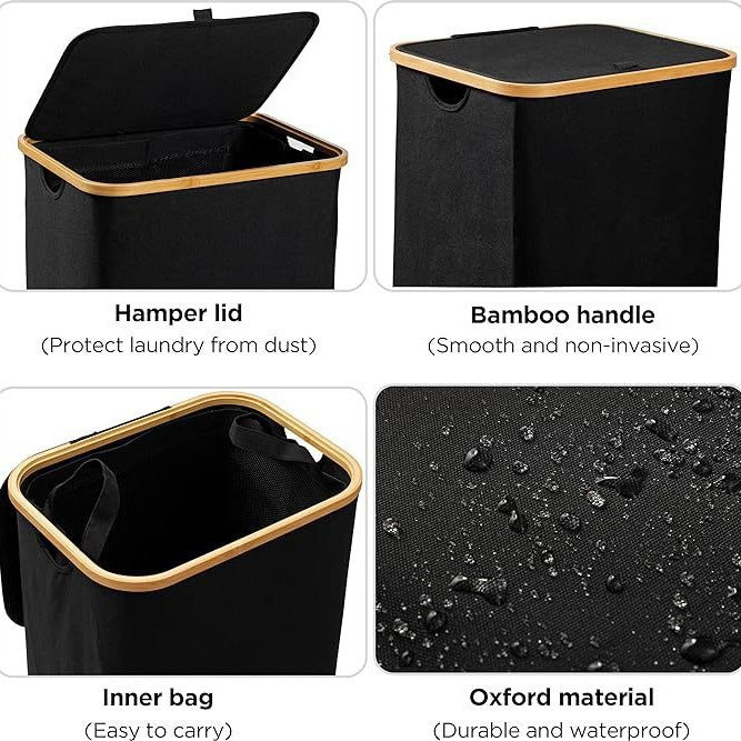 Practical laundry basket with lid