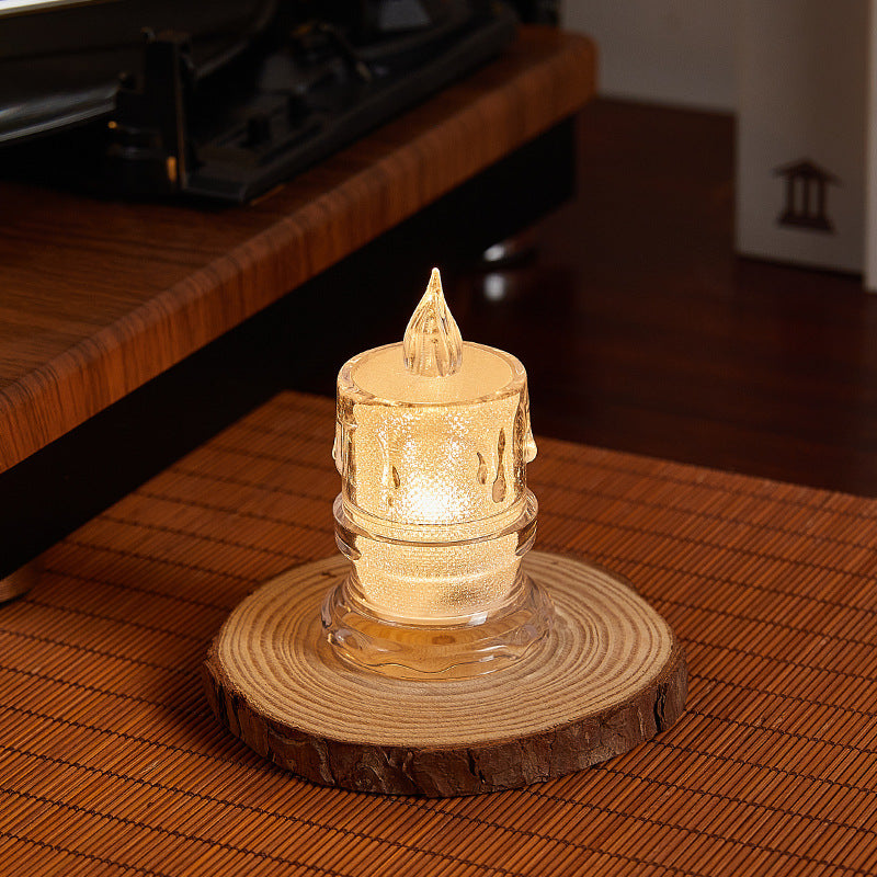 Decorative LED real wax candle in crystal look