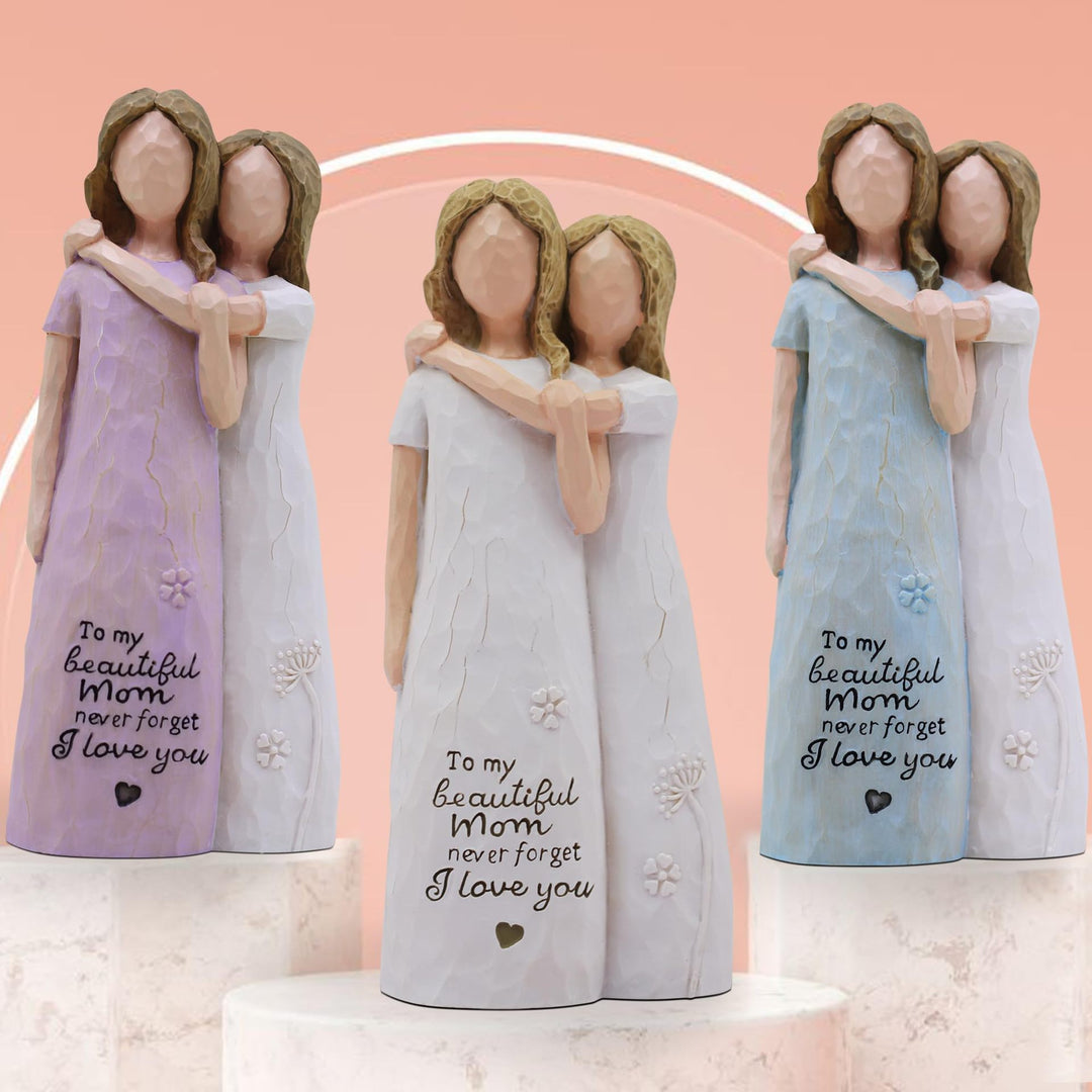 Heartwarming Mother and Daughter Figurine