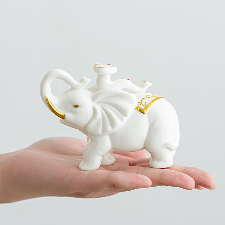 Elegant elephant figure made of high-quality ceramic