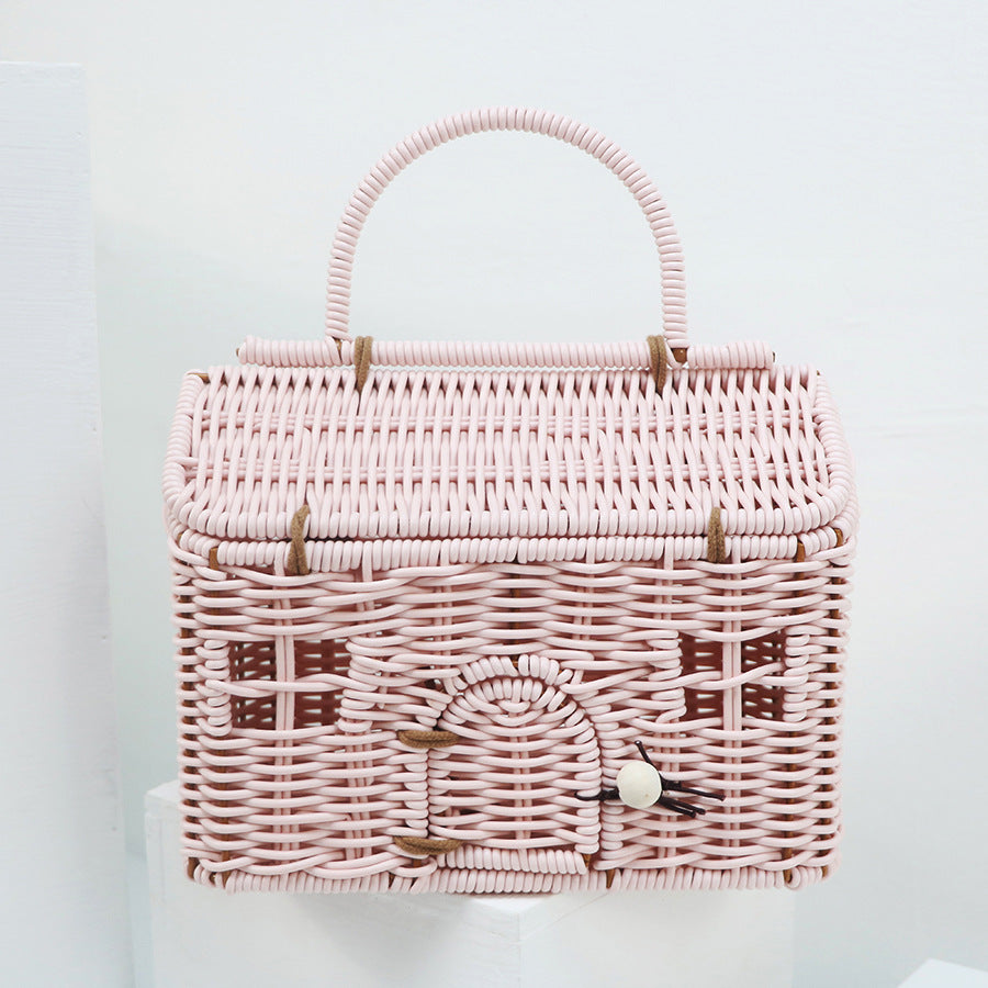 Handcrafted storage basket in the house design