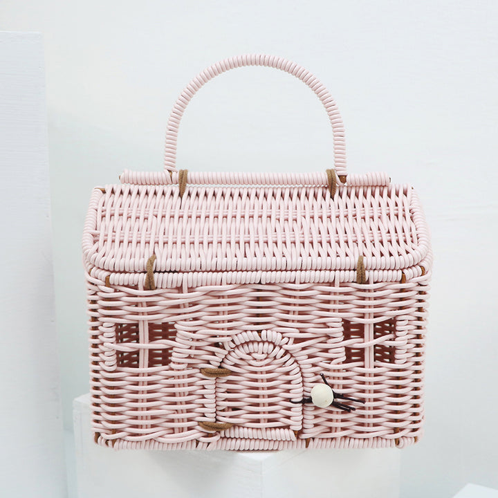 Handcrafted storage basket in the house design