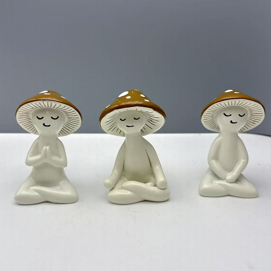 Meditating Mushroom Decoration Figure