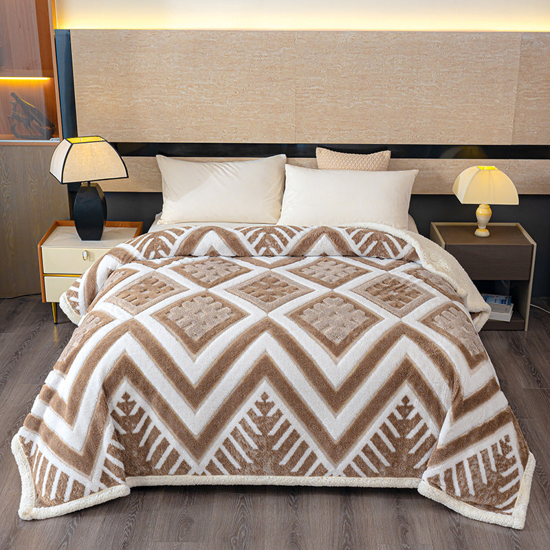 Geometric Patterned Fleece Blanket