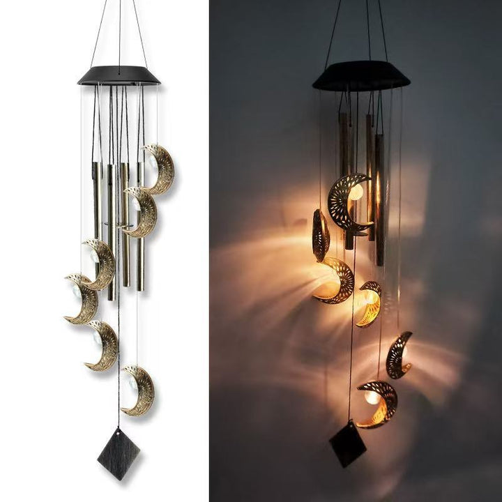 Outdoor Metal Star Wind Chime with Resonating Aluminum Tubes