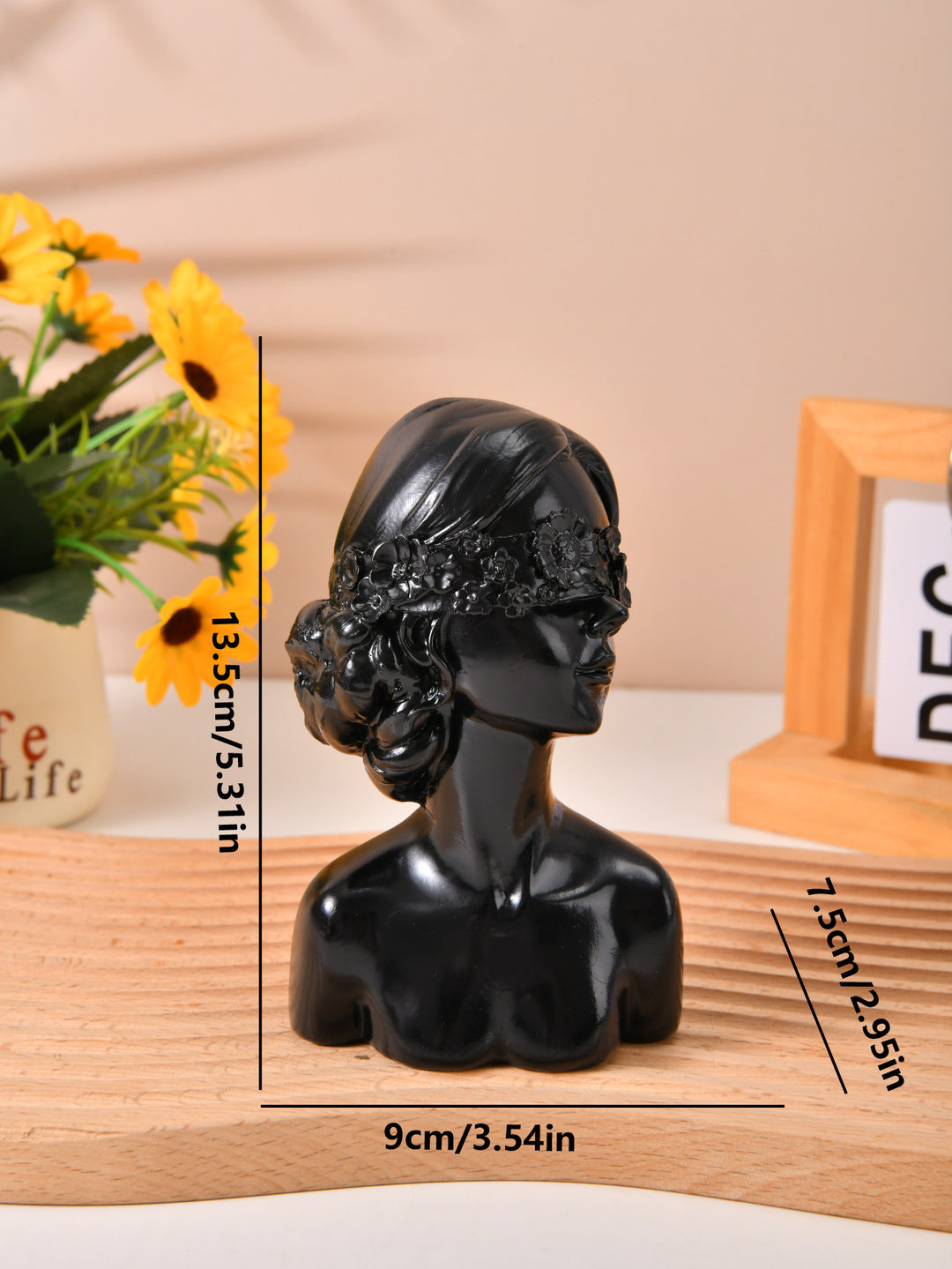 Decorative Flower Girl Bust Figurine