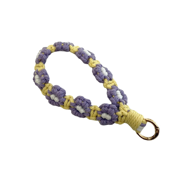 Floral Macrame Keychain Holder