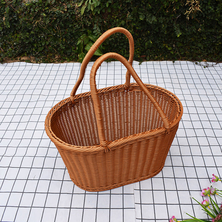 Stylish Handwoven Storage Basket with Twin Handles