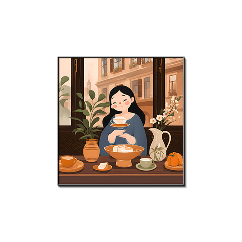 Framed Art Print of a Cozy Tea Scene