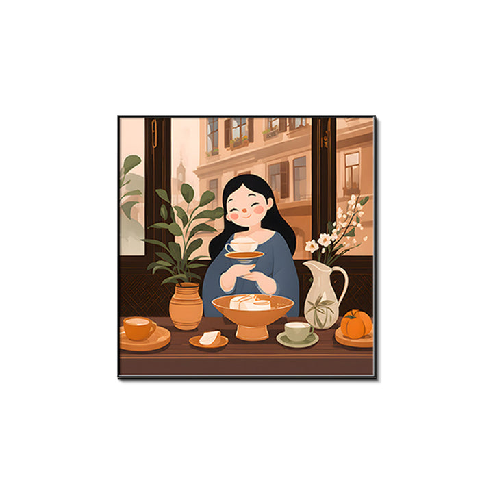 Framed Art Print of a Cozy Tea Scene