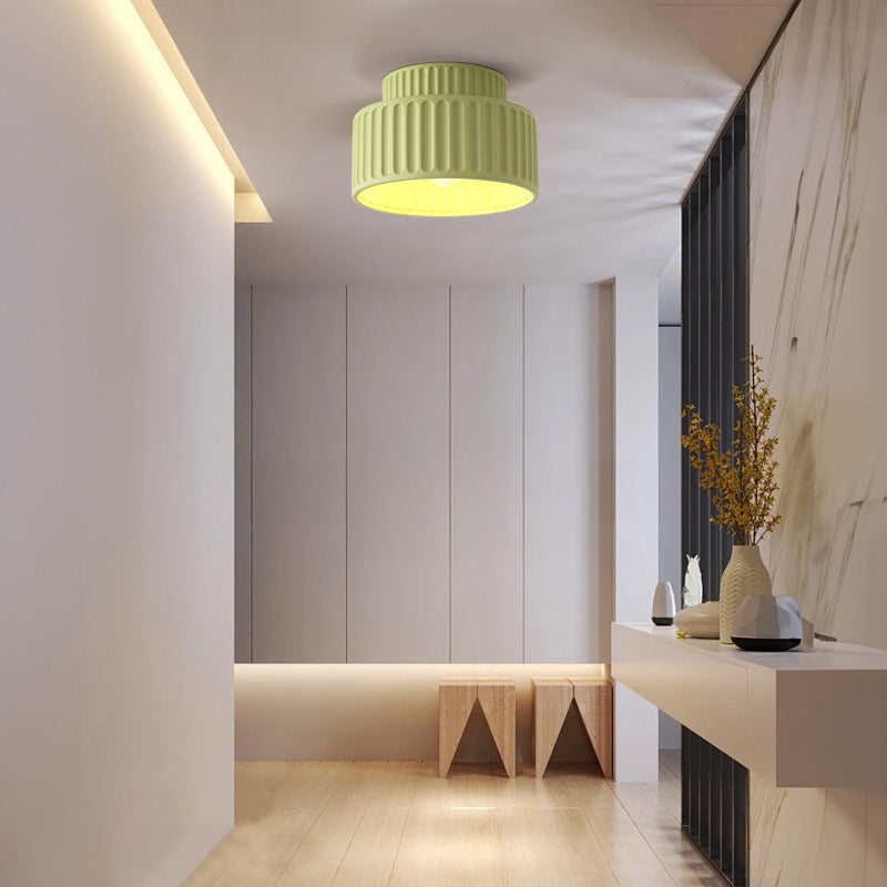 Contemporary ribbed pendant light