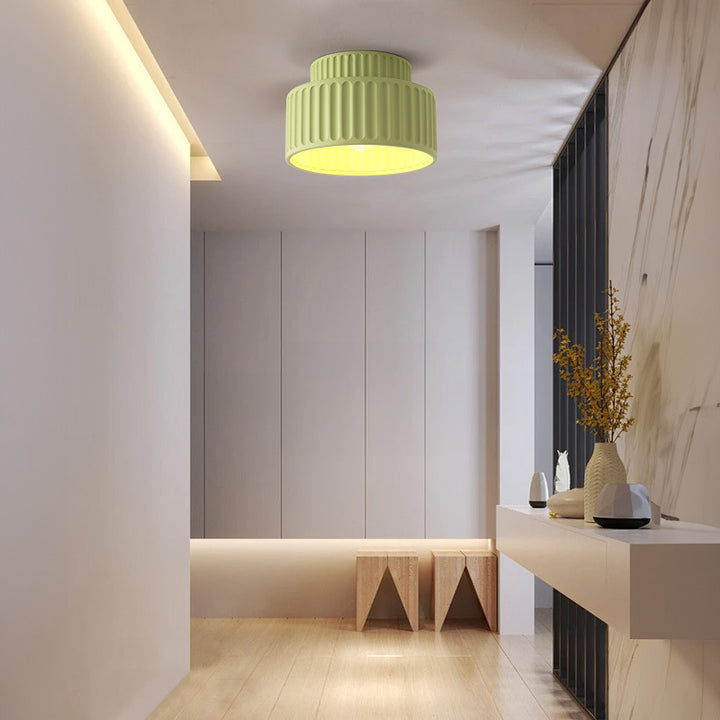 Contemporary ribbed pendant light