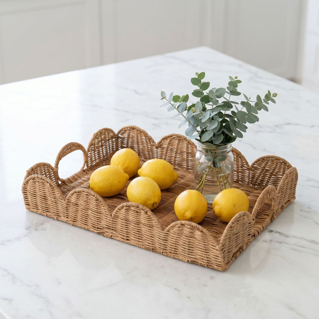 Elegant serving basket in wave pattern