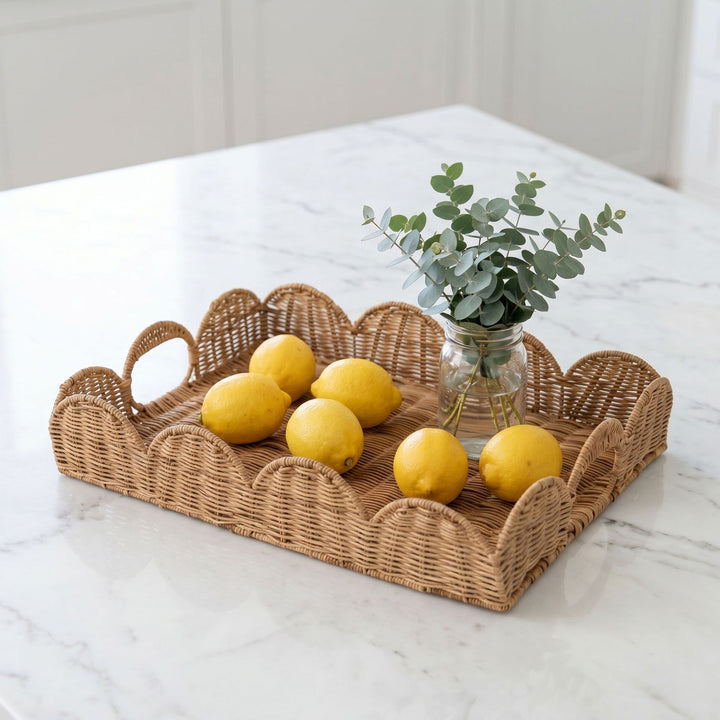 Elegant serving basket in wave pattern