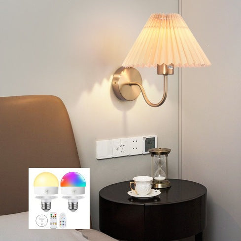 Elegant pleated umbrella wall lamp