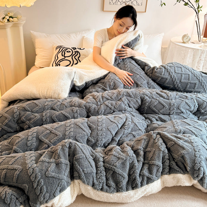Plush Sherpa Throw Blanket