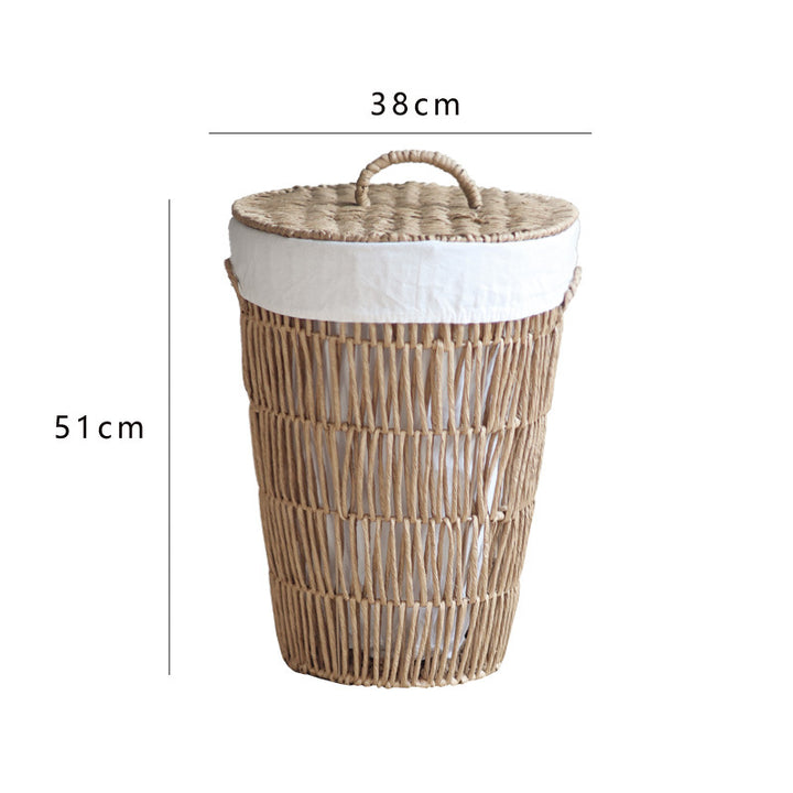 Rustic laundry basket with lid