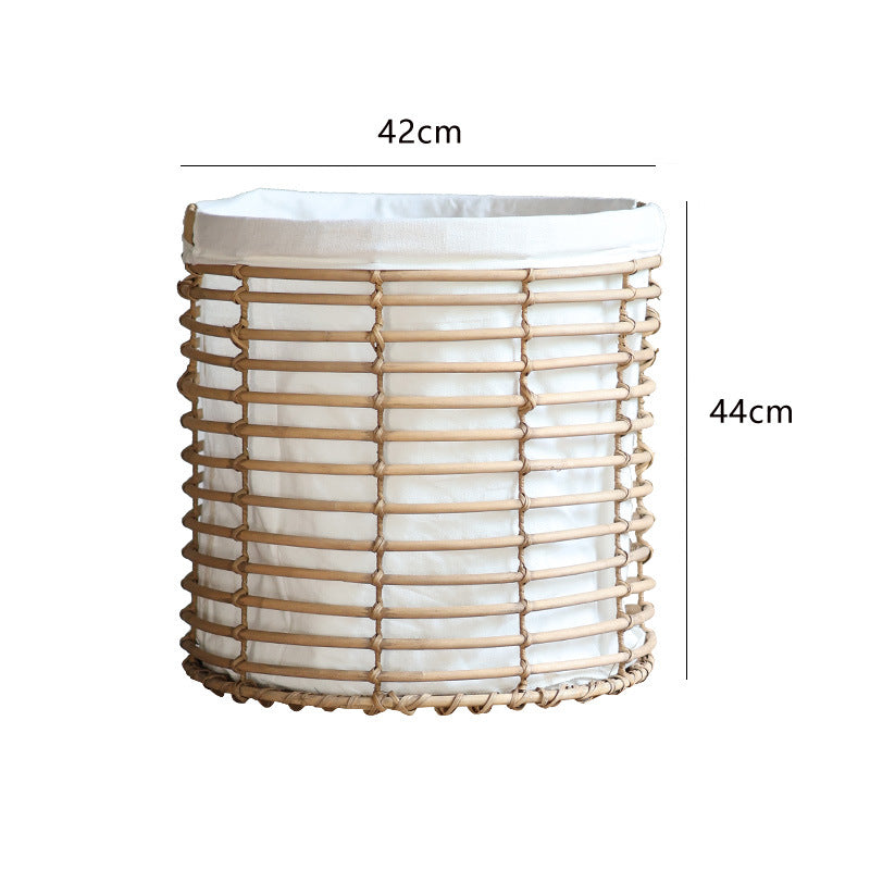 Decorative storage basket with fabric lining
