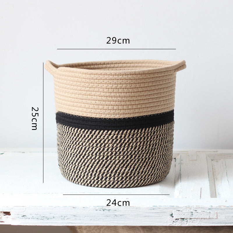 Handcrafted storage basket with handles