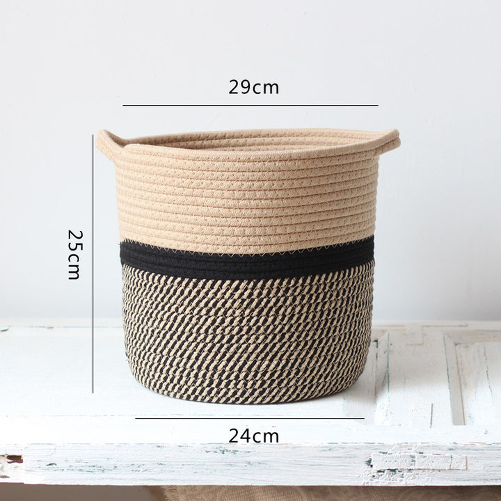 Handcrafted storage basket with handles