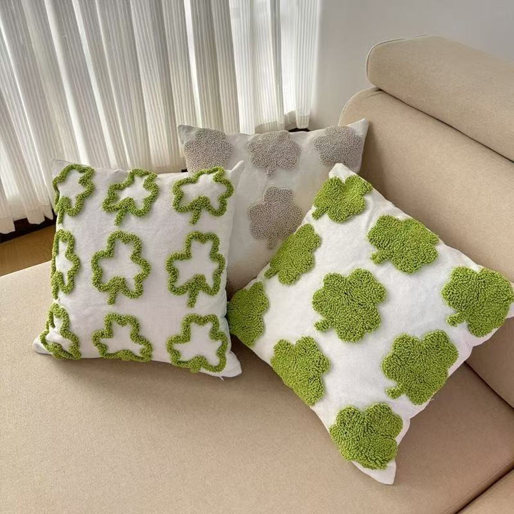 Textured Clover Pattern Throw Pillow