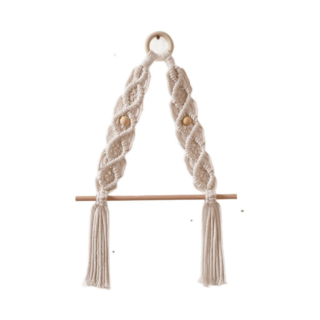 Macrame Hanging Plant Holder with Wooden Rod