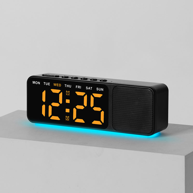 Digital LED alarm clock with multicolor lighting