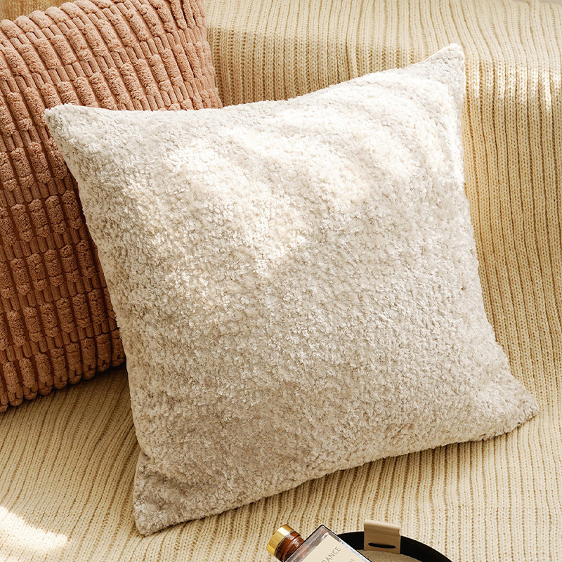 Embroidered Leaf Pattern Decorative Pillow