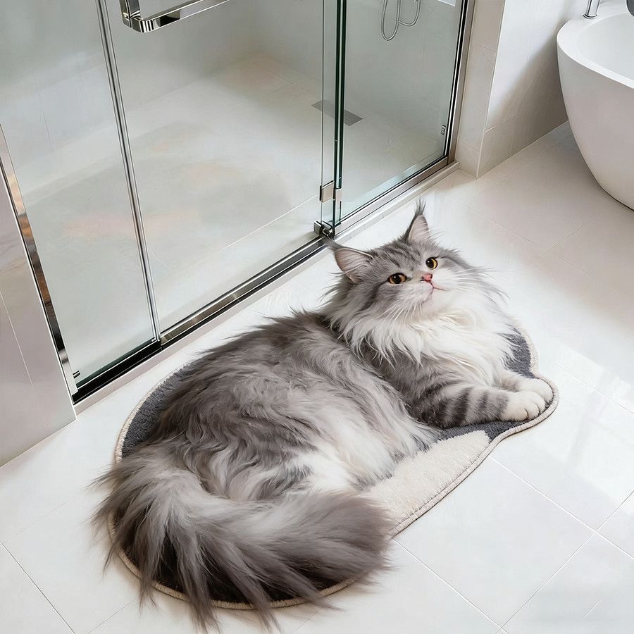 Cat-Shaped Bath Mat