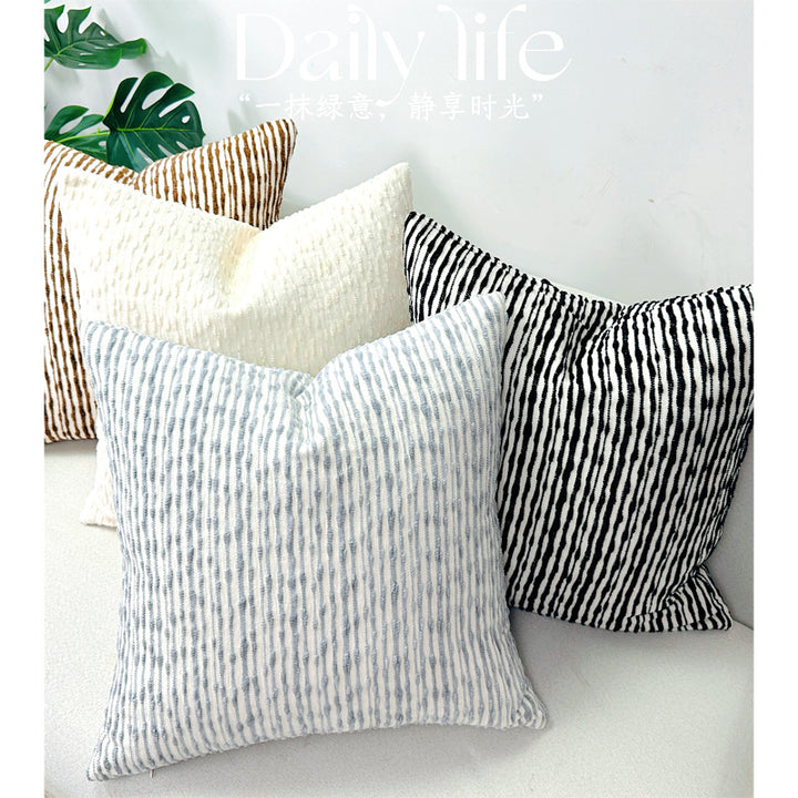 Textured Striped Decorative Cushion