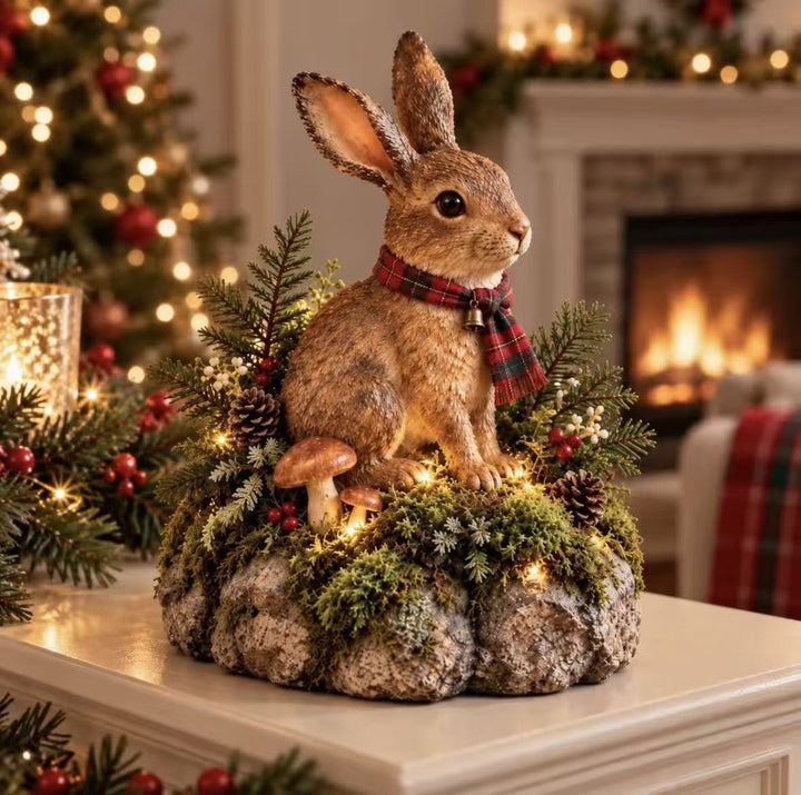 Decorative rabbit with Christmas motif